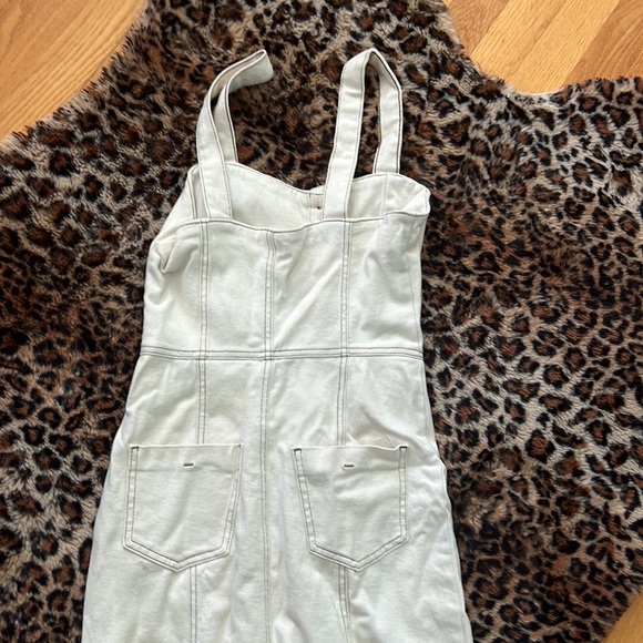 Zara off-white Jean button midi dress - Picture 3 of 3